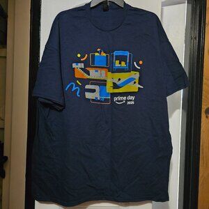 Gildan Heavy Cotton Men's Navy Blue Short Sleeve Graphic T-Shirt Size 2XL